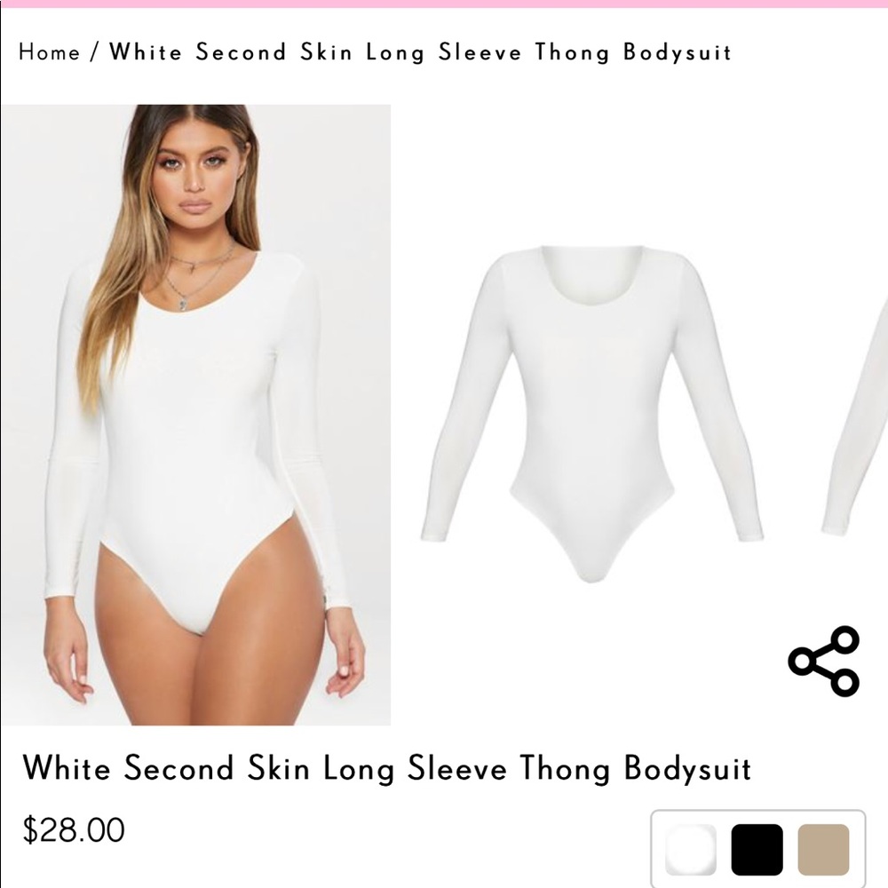 White long sleeve bodysuit - Picture 2 of 3